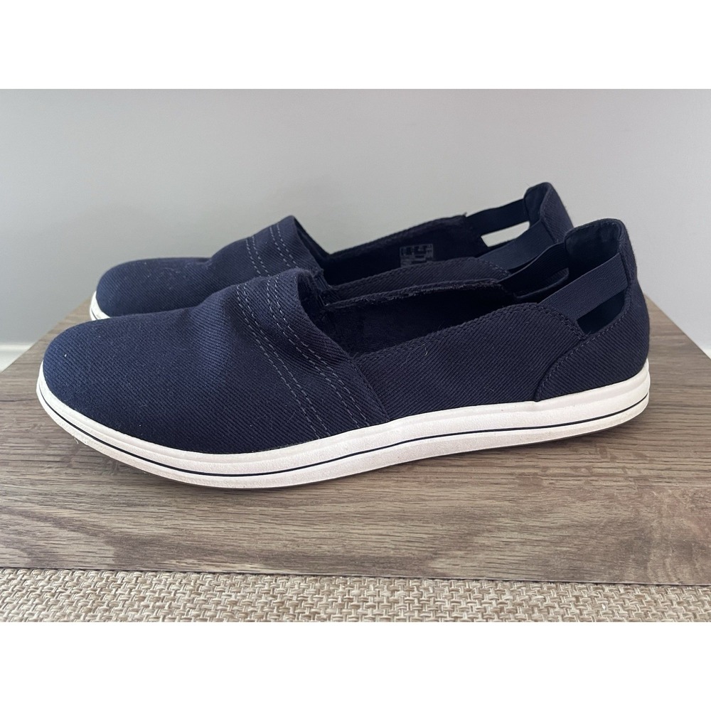 Clarks Women's 11 Breeze Step II Slip On Comfort Shoes Dark Navy Blue O1